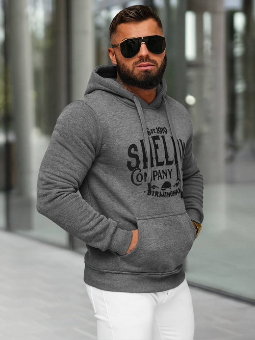 Sudadera de hombre grafito OZONEE JS/8B1351/5