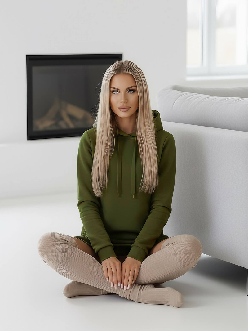 Sudadera de mujer caqui OZONEE JS/YS10005/29Z