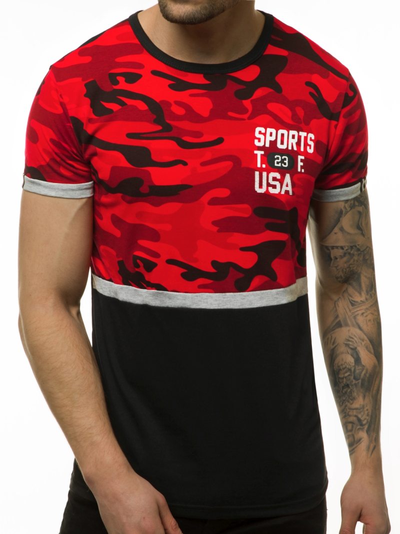 Camiseta de hombre roja OZONEE JS/SS10982