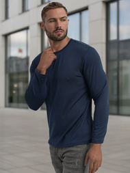 Camiseta de manga larga de hombre azul marino OZONEE JS/DB71/5