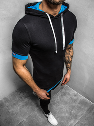 Camiseta de hombre negro-azul OZONEE O/1273Z