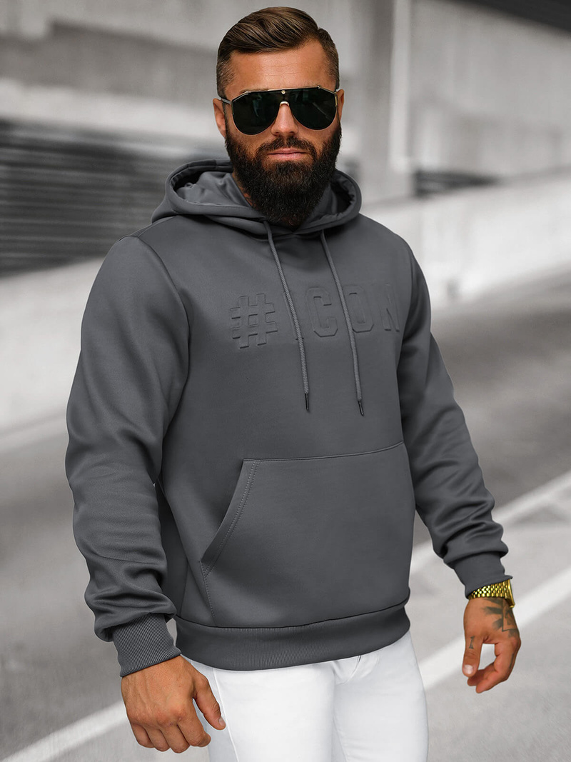 Sudadera de hombre grafito OZONEE JS/27B6502/5