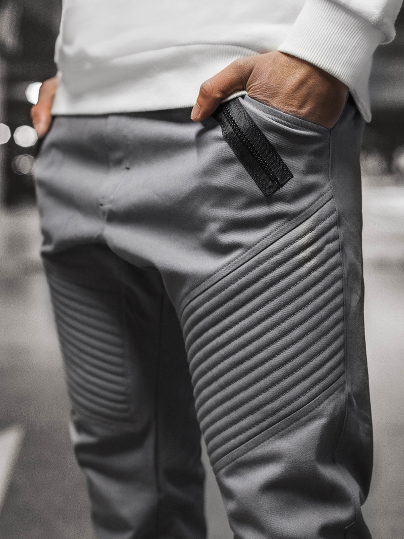 Pantalón chino jogger de hombre gris OZONEE A/0952