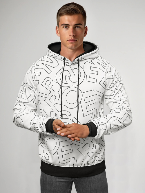 Sudadera de hombre blanca OZONEE JS/8B1232/1Z