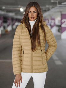 Chaqueta de mujer beige OZONEE JS/16M9101/254Z