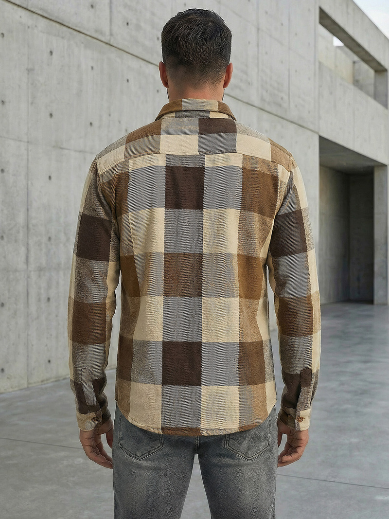 Camisa de hombre camel OZONEE NB/MC728KZ