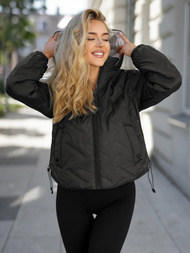 Chaqueta de mujer negro-beige OZONEE JS/16M9315/392B