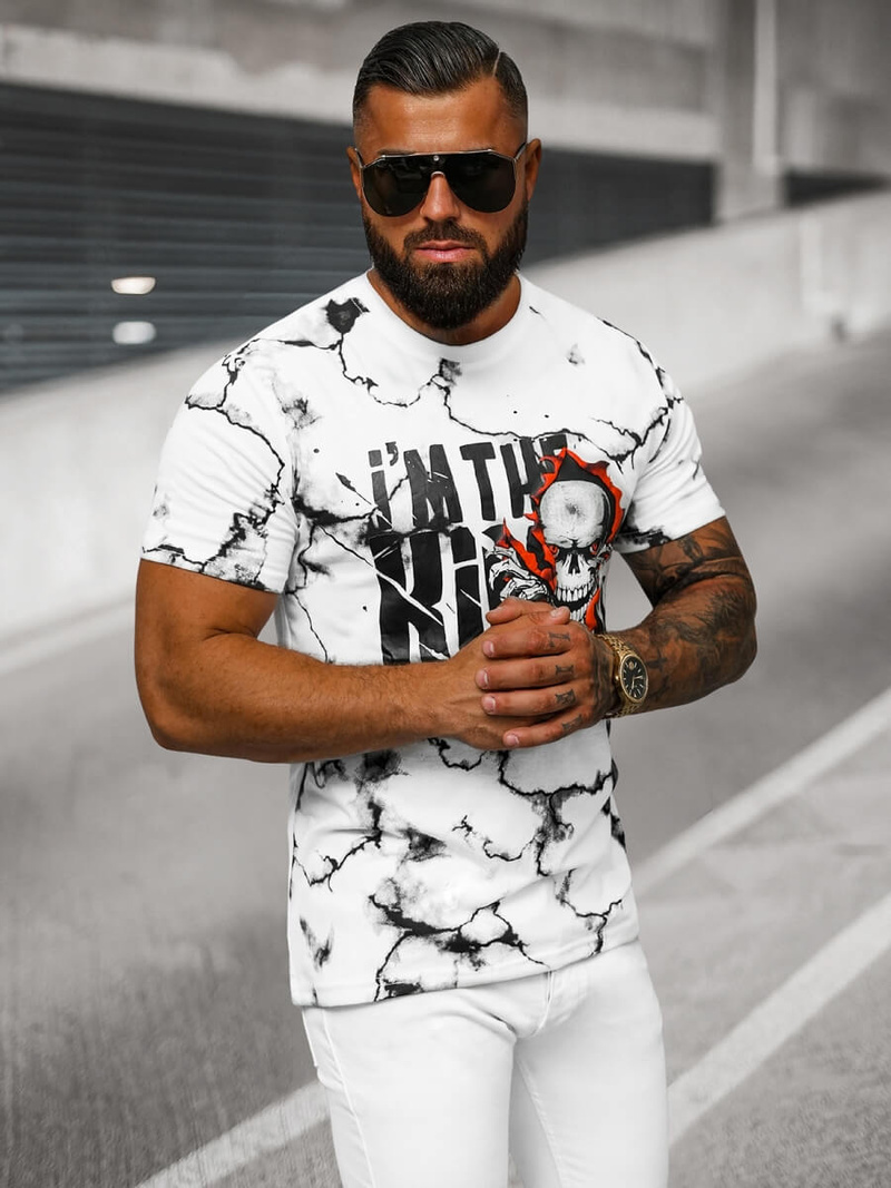 Camiseta de hombre blancos OZONEE JS/Y70028