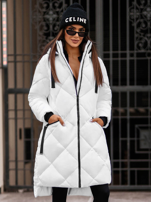 Chaqueta de mujer blanca OZONEE JS/5M3168/281Z