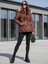 Chaqueta de mujer chocolate OZONEE JS/5M3226/158Z