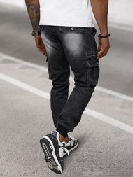 Vaqueros jogger de hombre negras OZONEE NB/MP0108N