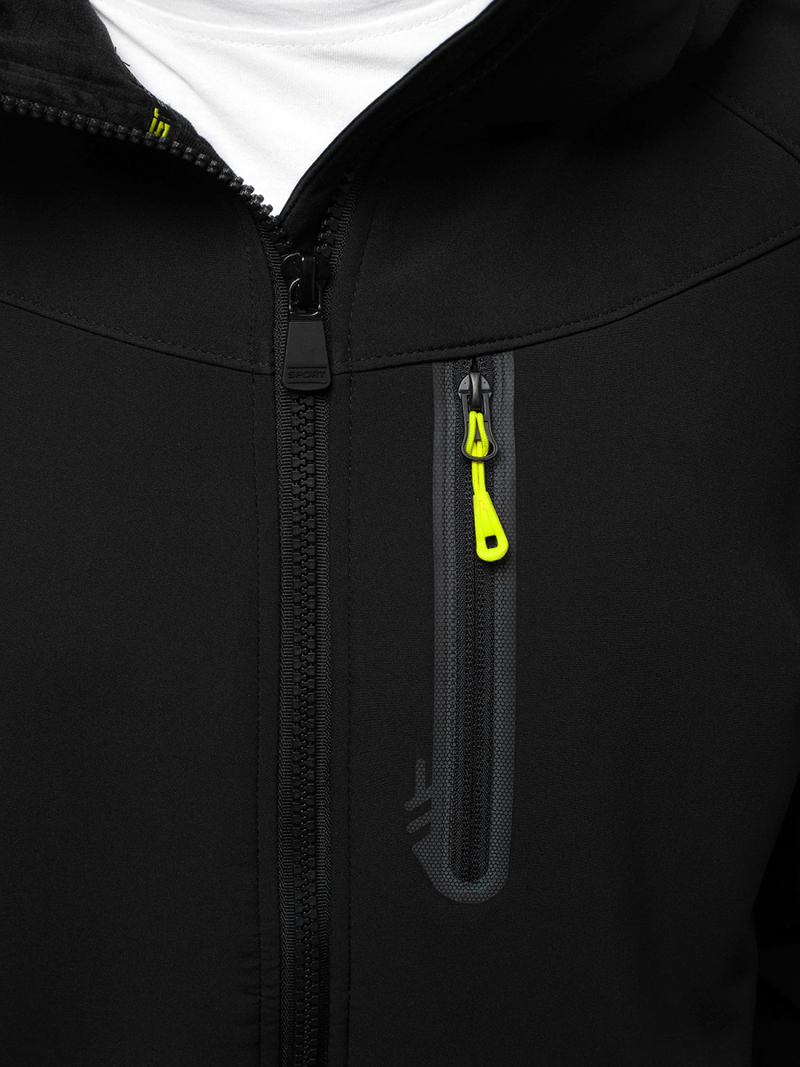Chaqueta de hombre negro-amarillo OZONEE GE/12269Z