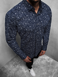 Camisa de hombre azul marino OZONEE B/K62Z
