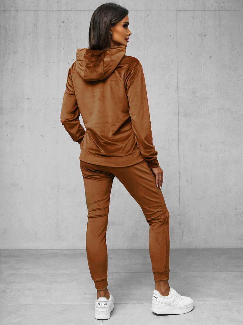 Chándal velour de mujer de marrón OZONEE O/8C1175/33Z