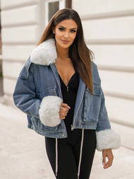 Chaqueta vaquera de mujer en azul OZONEE JS/11Z8219