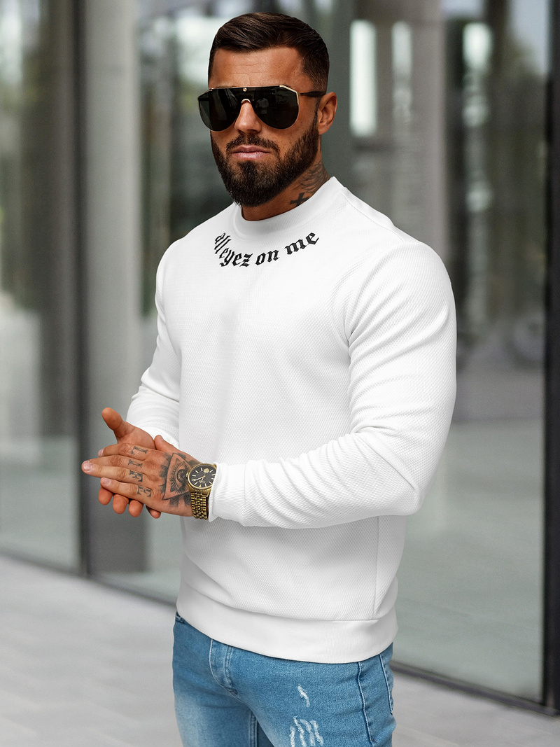 Sudadera de hombre blanca OZONEE O/P2027Z