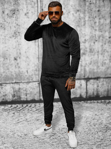 Chándal velour de hombre negro OZONEE JS/8C1167/3