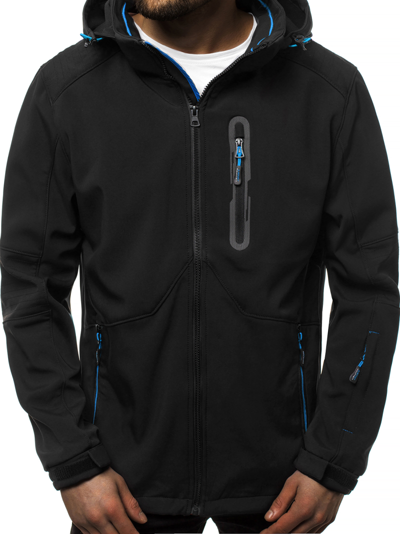 Chaqueta de hombre negro-azul OZONEE GE/12263