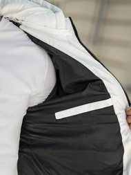 Chaqueta de invierno de hombre negro-blanca OZONEE JS/31M5083/281