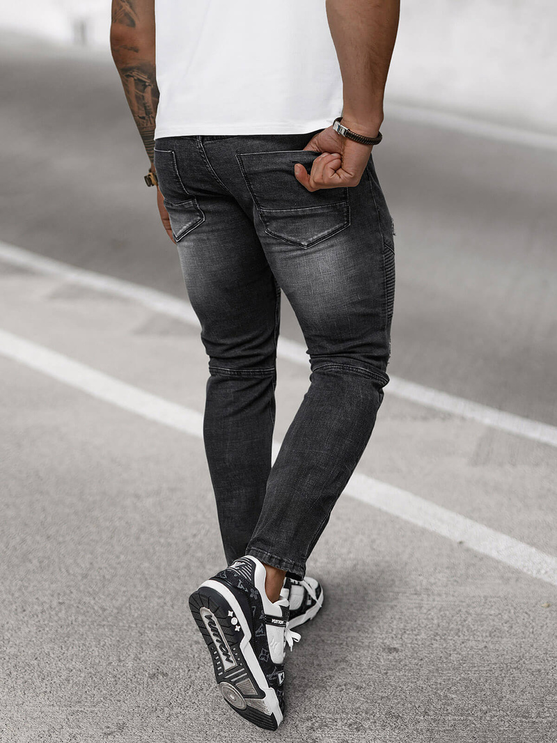 Vaqueros de hombre negras OZONEE NB/MP0142N