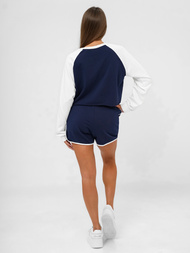 Conjunto de chándal de dos piezas azul marino-blanco OZONEE JS/M58631AB