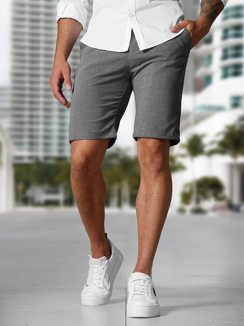 Pantalones cortos chinos de hombre gris oscuro OZONEE DJ/4400Z