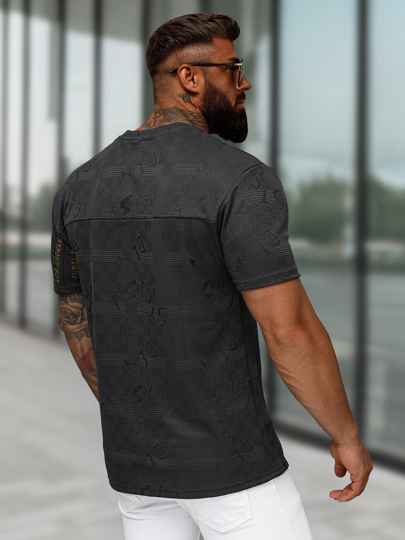 Camiseta de hombre negras OZONEE O/QQ1568