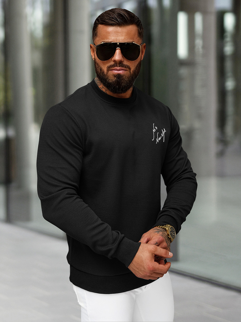 Sudadera de hombre negra OZONEE O/P2031Z