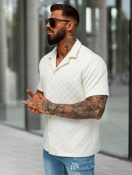 Camisa de hombre con manga corta crudo OZONEE O/B2257