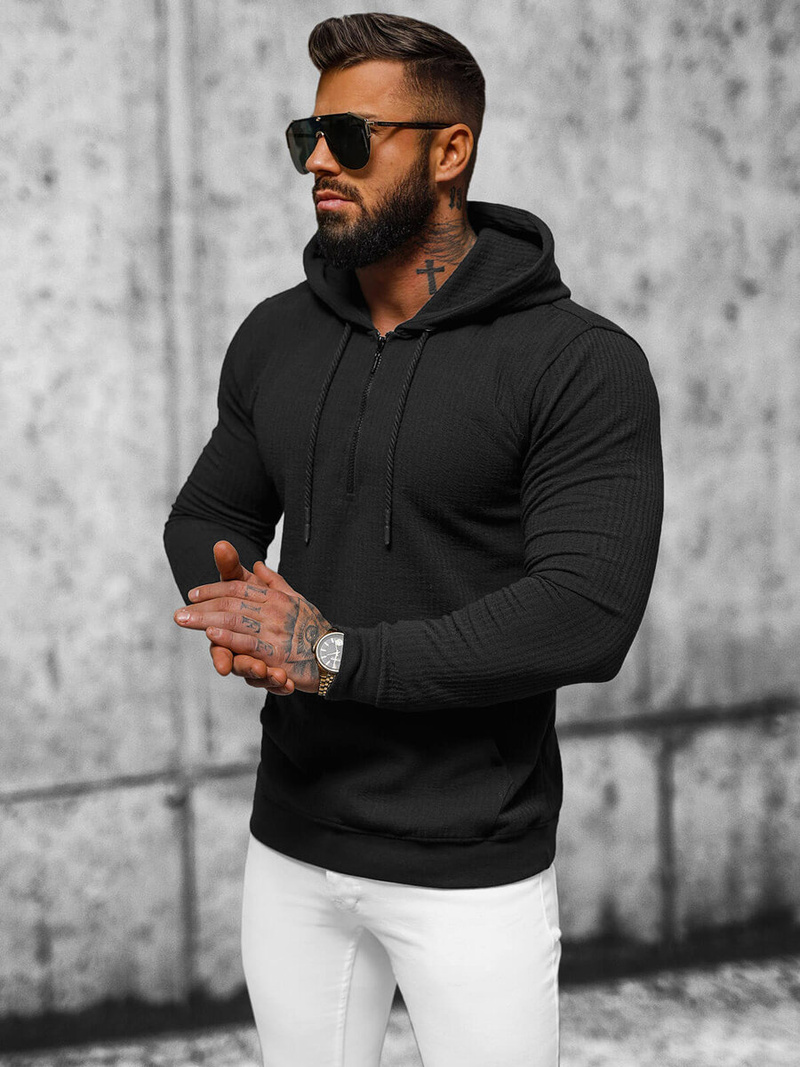 Sudadera de hombre negra OZONEE O/TB2273