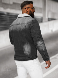 Chaqueta vaquera de hombre sherpa negra OZONEE NB/MJ513N