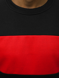 Sudadera de hombre negra-roja OZONEE JS/2010Z