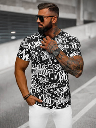 Camiseta de hombre negra OZONEE JS/8T1216/3