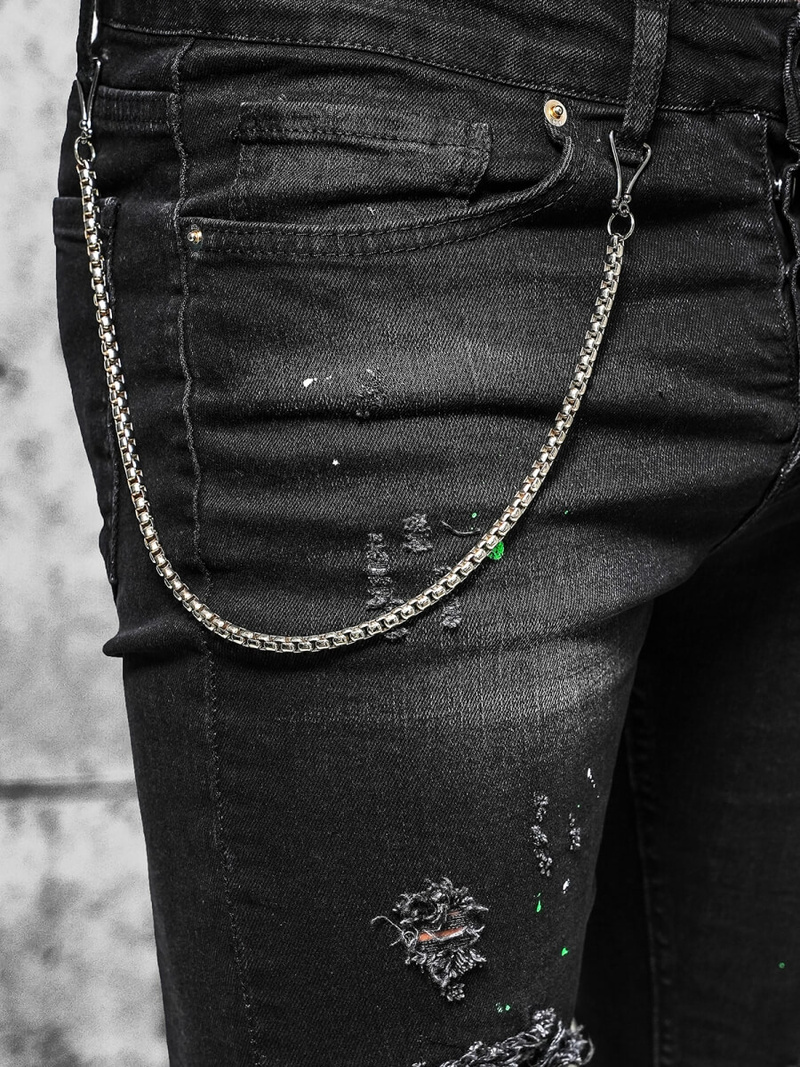 Vaqueros de hombre negras OZONEE O/MB460