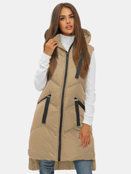 Chaleco de mujer beige OZONEE JS/M788/62