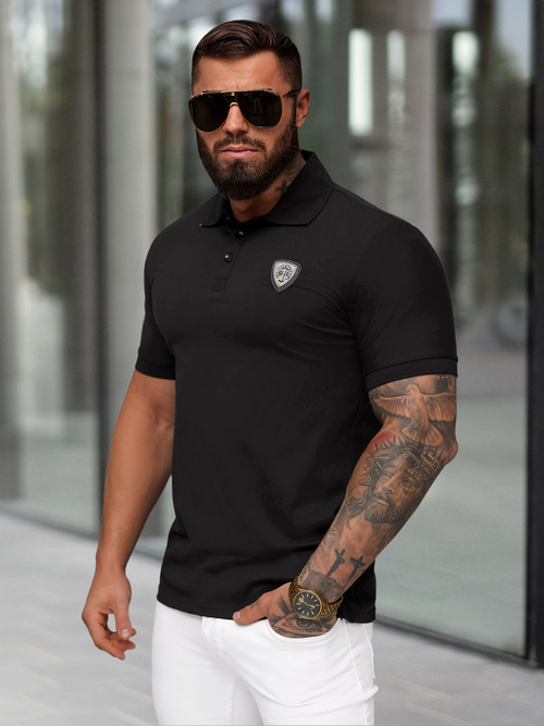 Polo de hombre negro OZONEE NB/MT3121