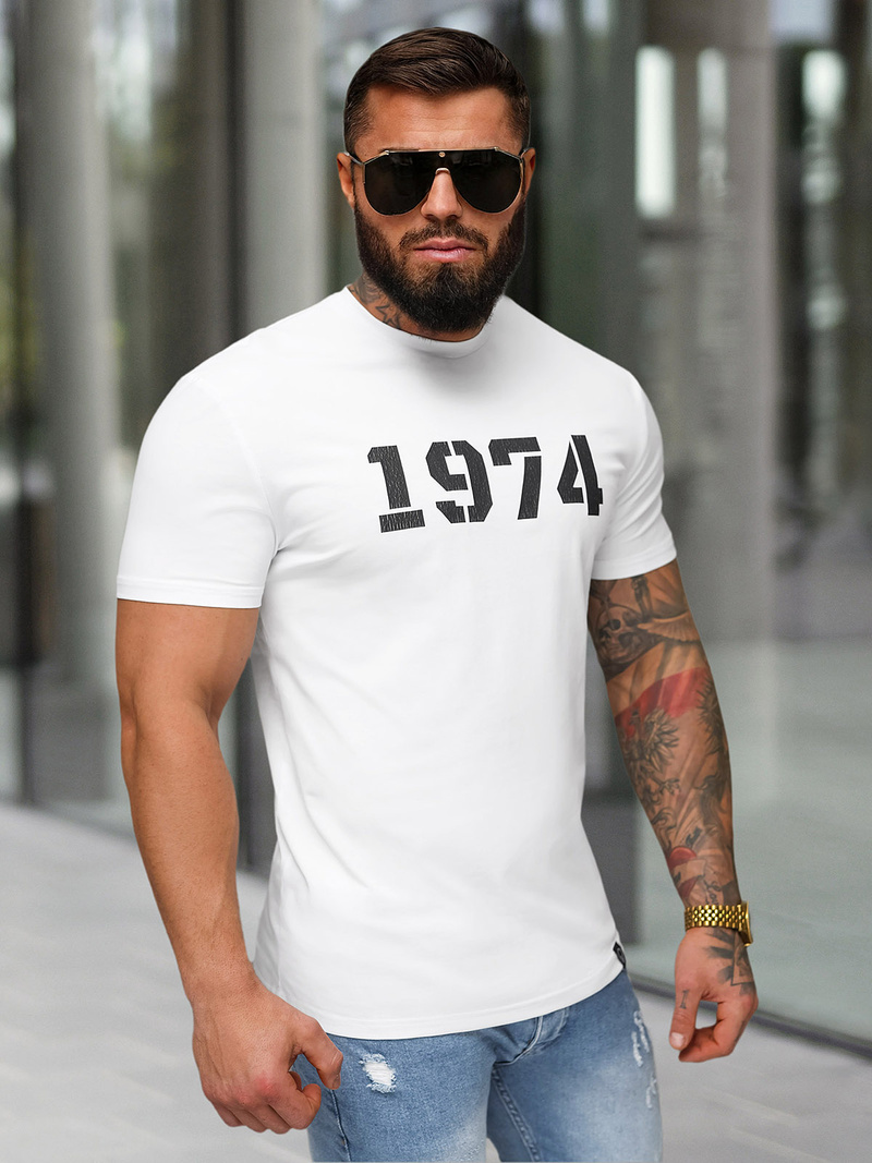 Camiseta de hombre blanco OZONEE NB/MT3130