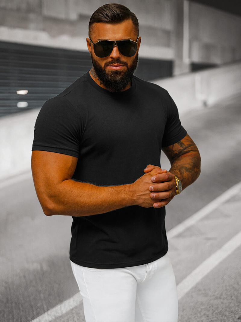 Camiseta de hombre negra OZONEE JS/712005Z