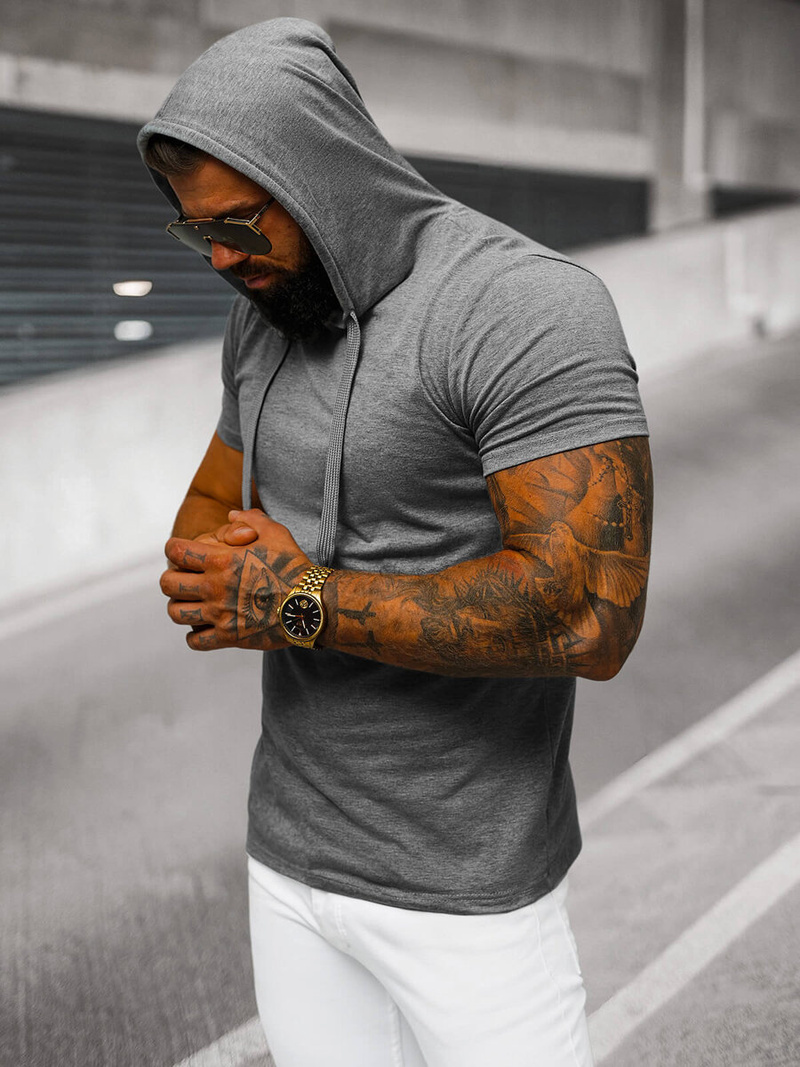 Camiseta de hombre grafito OZONEE JS/8T89/5