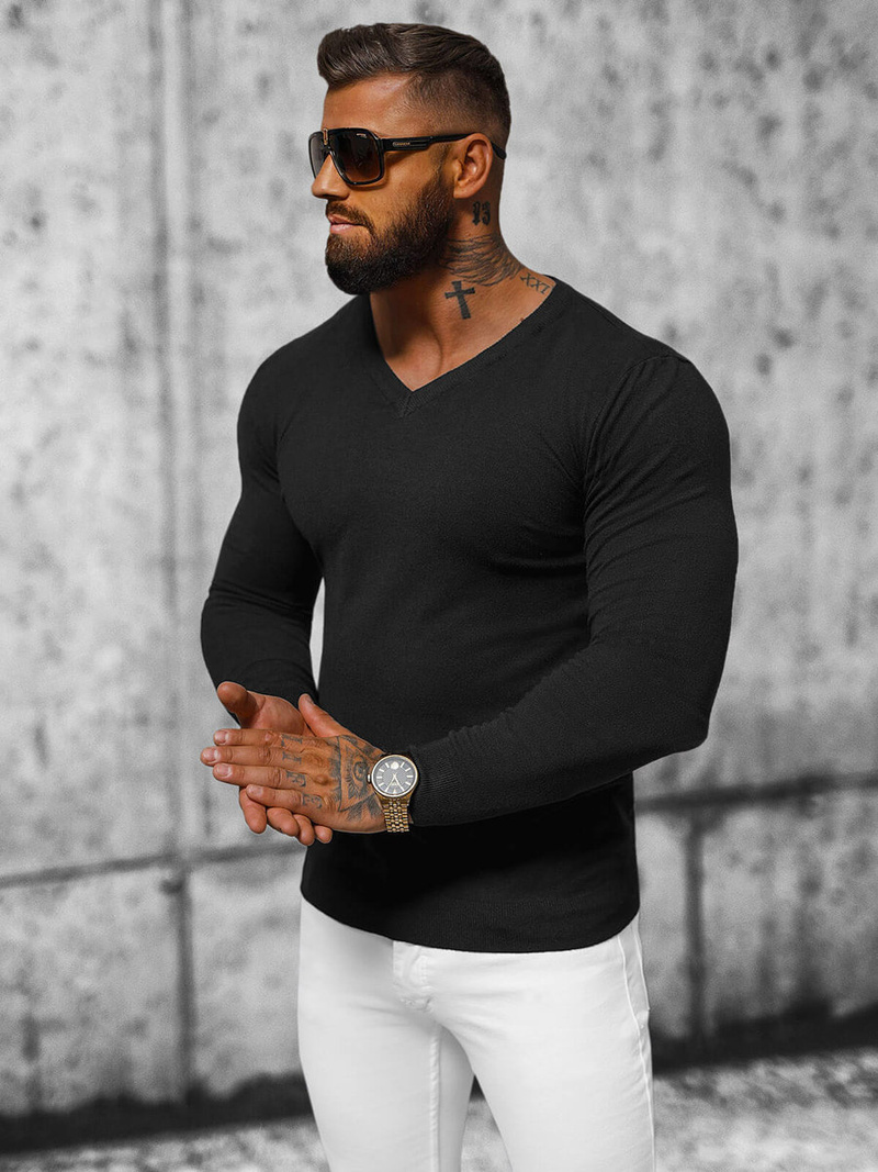 Jersey de hombre negro OZONEE NB/MMB601/4Z