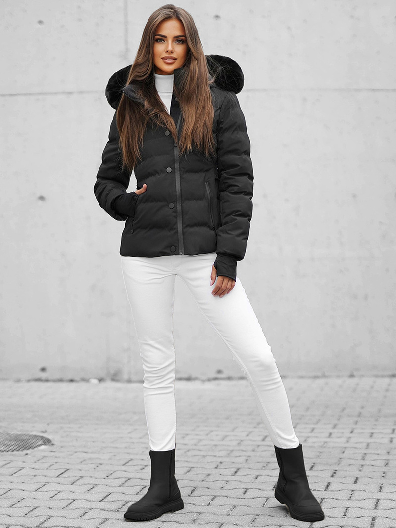Chaqueta de mujer en negra OZONEE JS/M770/392Z