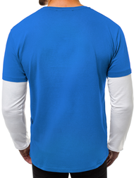 Camiseta de manga larga de hombre azul OZONEE O/1292Z 