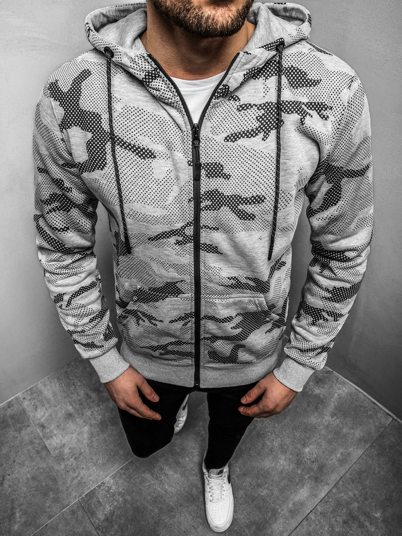 Sudadera de hombre gris OZONEE JS/DD131Z