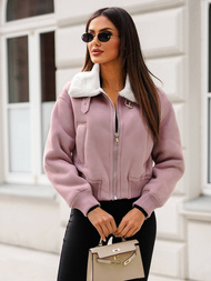 Chaqueta de mujer rosa en polvo OZONEE O/81326