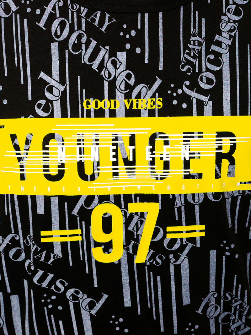 Camiseta de hombre negra OZONEE JS/KS1993Z