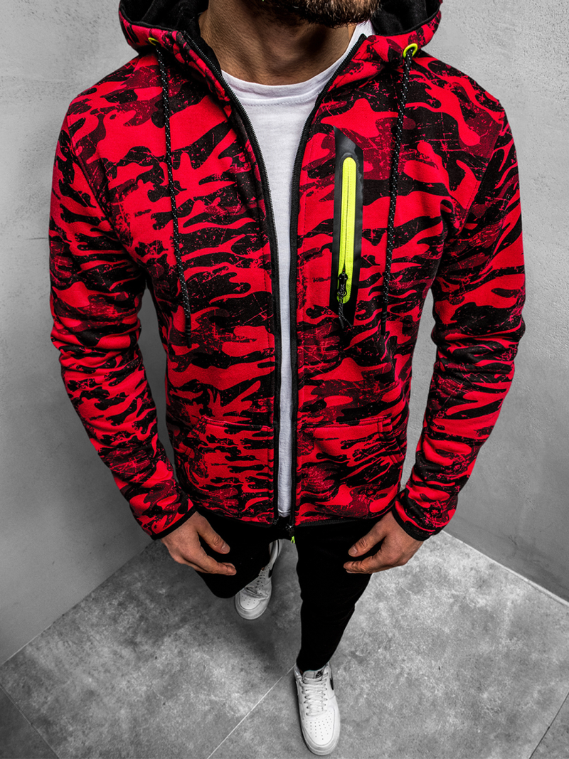 Sudadera de hombre roja OZONEE JS/DD99-20Z