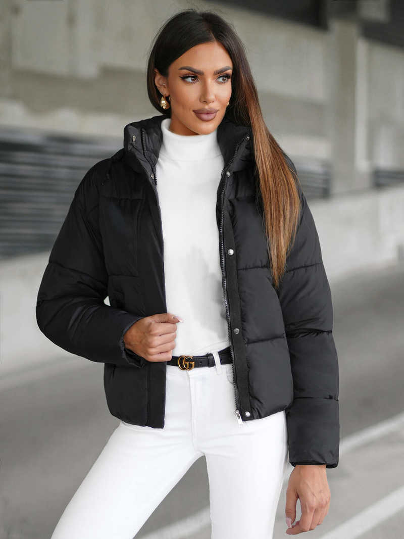Chaqueta de mujer negra OZONEE JS/16M9188/392Z