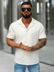 Camisa de hombre con manga corta crudo OZONEE O/B2258