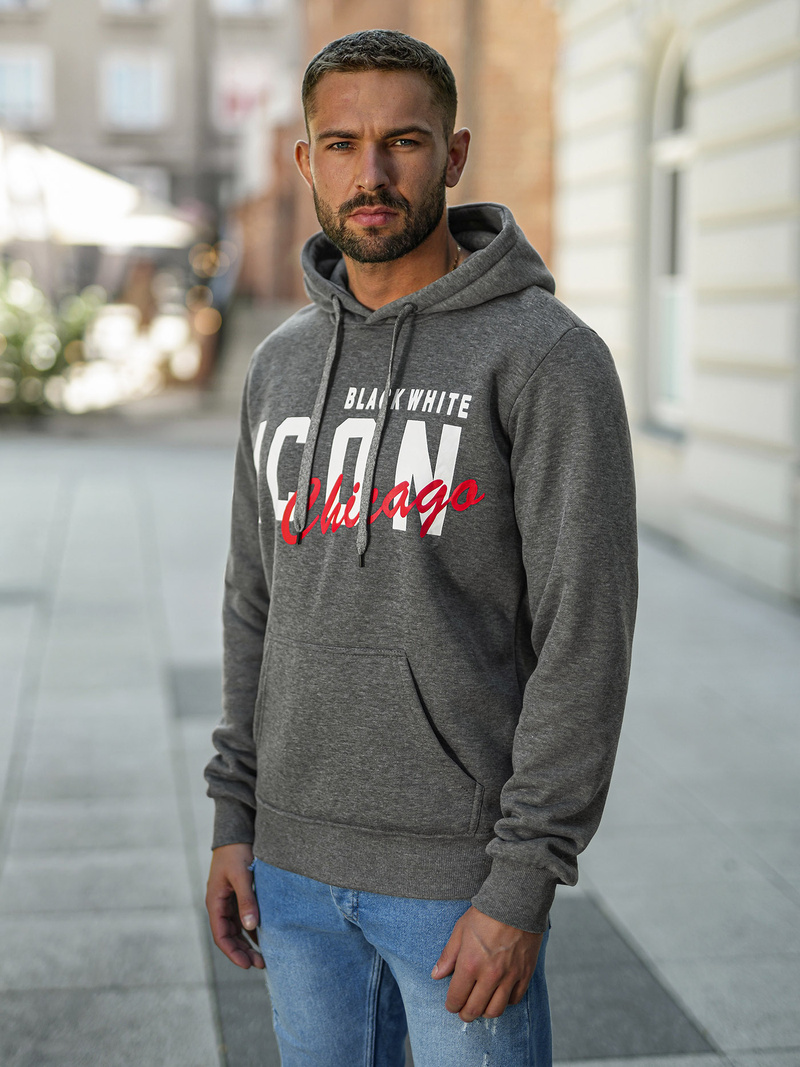Sudadera de hombre grafito OZONEE JS/8B1736/5