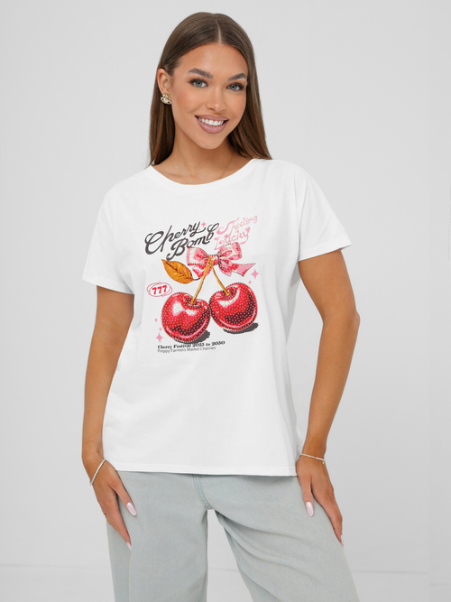 Camiseta de mujer blanco OZONEE JS/95T2568/1